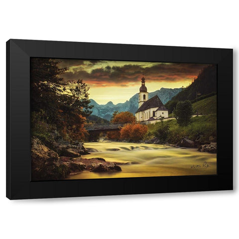 The Church Black Modern Wood Framed Art Print by Podt, Martin