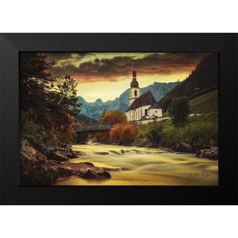 The Church Black Modern Wood Framed Art Print by Podt, Martin