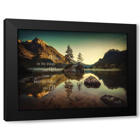 Never Forget Black Modern Wood Framed Art Print with Double Matting by Podt, Martin