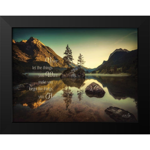 Never Forget Black Modern Wood Framed Art Print by Podt, Martin