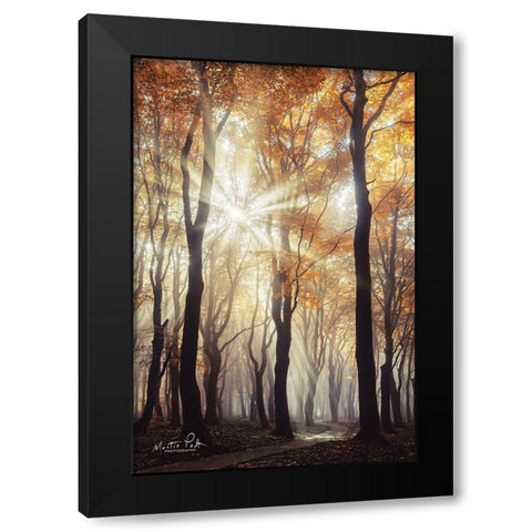 Explosion Black Modern Wood Framed Art Print with Double Matting by Podt, Martin