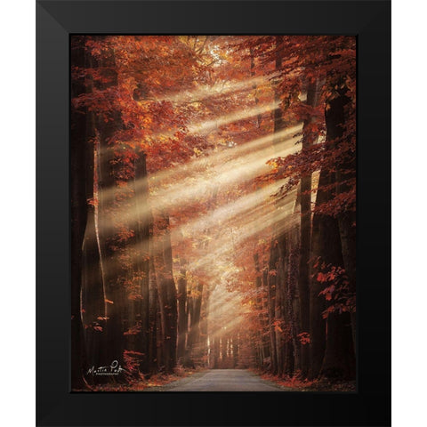 Ladies in Red Black Modern Wood Framed Art Print by Podt, Martin