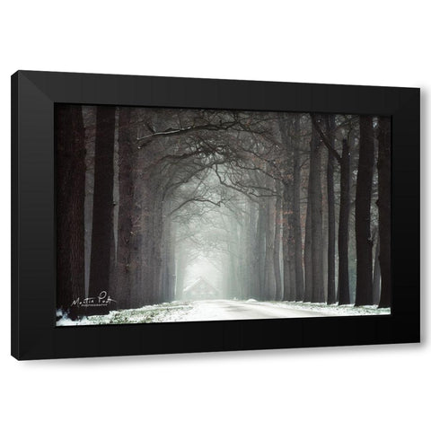 Haunted House Black Modern Wood Framed Art Print by Podt, Martin