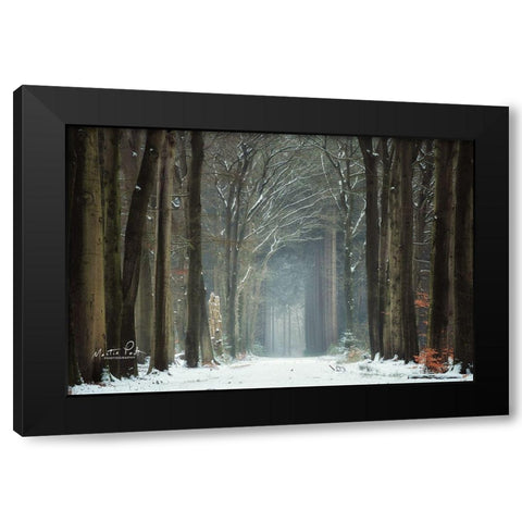 Winer Alley Black Modern Wood Framed Art Print with Double Matting by Podt, Martin
