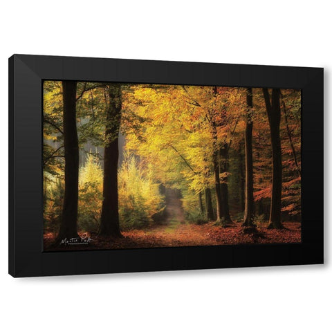 Autumn Mood Black Modern Wood Framed Art Print by Podt, Martin