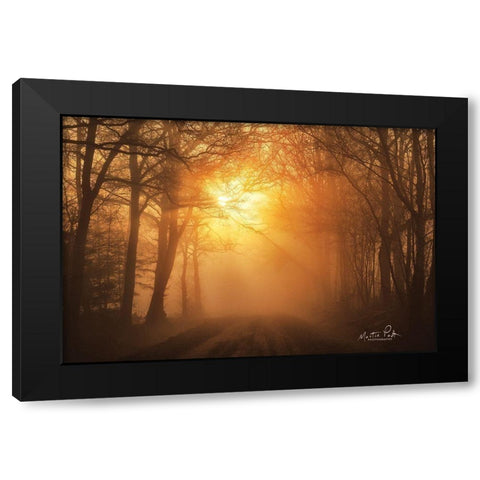 Misty Sunrise Black Modern Wood Framed Art Print with Double Matting by Podt, Martin