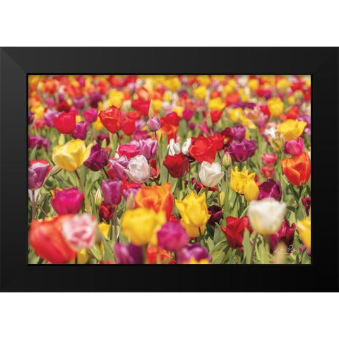 Colorful Bouquet Black Modern Wood Framed Art Print by Podt, Martin