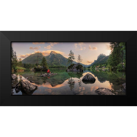 Never Alone Black Modern Wood Framed Art Print by Podt, Martin