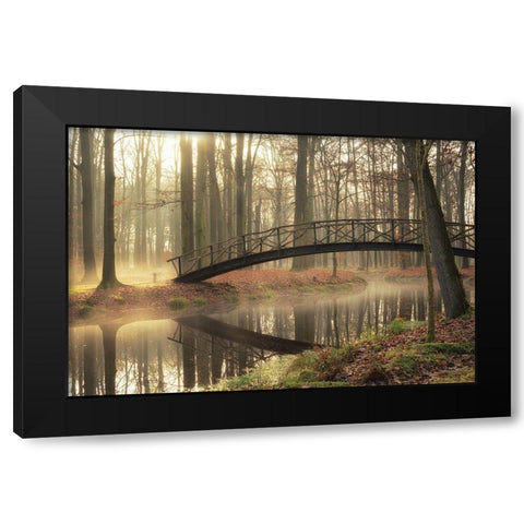 Bridge Over Troubled Waters Black Modern Wood Framed Art Print by Podt, Martin