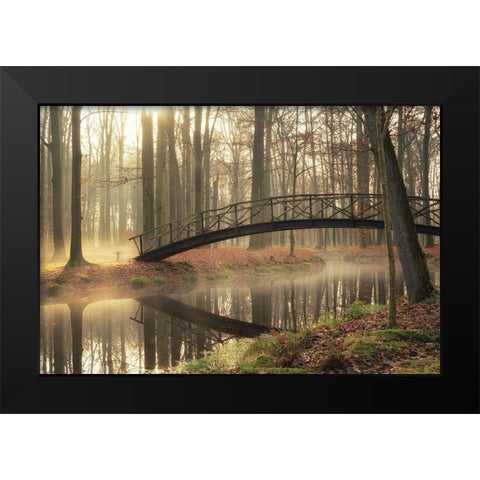 Bridge Over Troubled Waters Black Modern Wood Framed Art Print by Podt, Martin