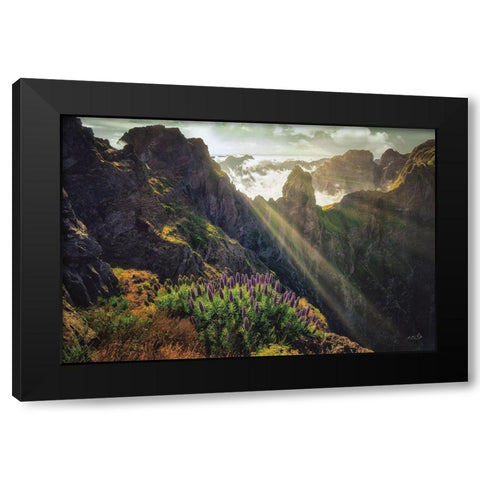 The View Black Modern Wood Framed Art Print by Podt, Martin