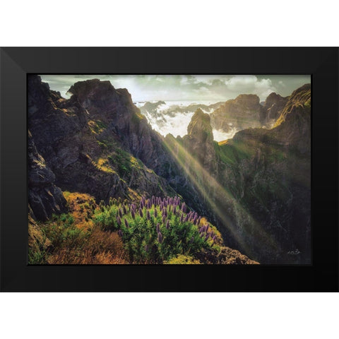 The View Black Modern Wood Framed Art Print by Podt, Martin