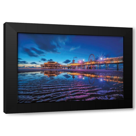 Blue Hour II Black Modern Wood Framed Art Print with Double Matting by Podt, Martin