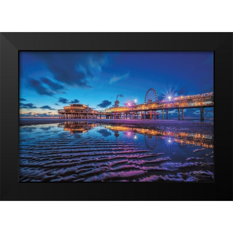 Blue Hour II Black Modern Wood Framed Art Print by Podt, Martin