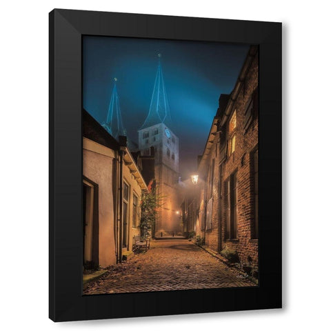 Church 2 Black Modern Wood Framed Art Print by Podt, Martin