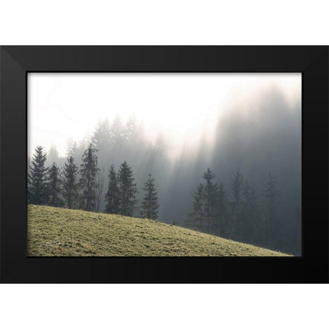 Mountain Glory Black Modern Wood Framed Art Print by Podt, Martin