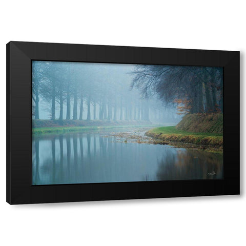 Foggy Reflections    Black Modern Wood Framed Art Print by Podt, Martin