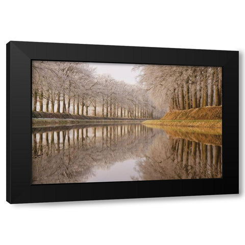 Frosty Reflections Black Modern Wood Framed Art Print with Double Matting by Podt, Martin