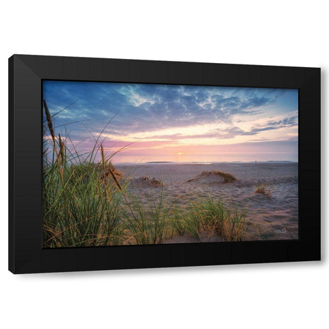 Sunset at the Coast Black Modern Wood Framed Art Print by Podt, Martin