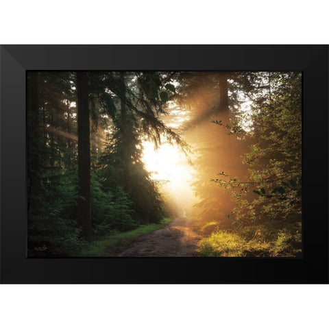 Light Explosion Black Modern Wood Framed Art Print by Podt, Martin