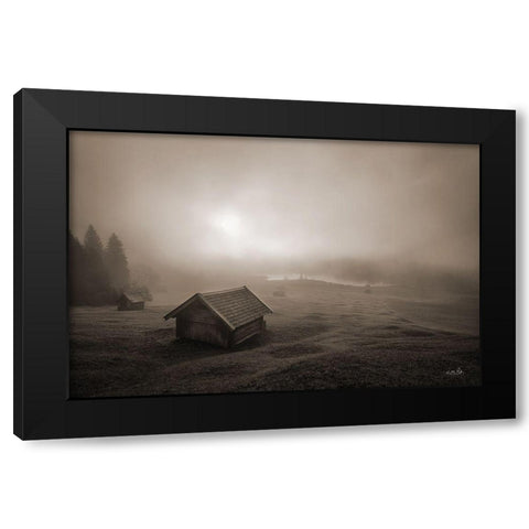 Misty Morning Sunrise     Black Modern Wood Framed Art Print with Double Matting by Podt, Martin