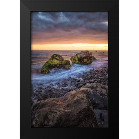 Rock Solid Black Modern Wood Framed Art Print by Podt, Martin