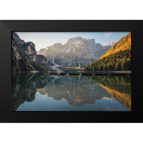 Mountain Reflections Black Modern Wood Framed Art Print by Podt, Martin