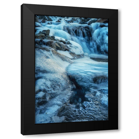 Winter Ice Black Modern Wood Framed Art Print with Double Matting by Podt, Martin
