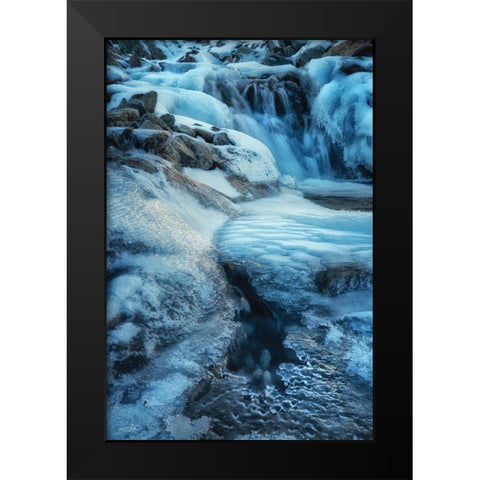 Winter Ice Black Modern Wood Framed Art Print by Podt, Martin