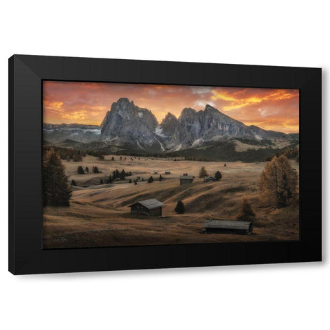 Seiser Alm Dreamscape  Black Modern Wood Framed Art Print by Podt, Martin