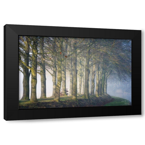 Standing Together Black Modern Wood Framed Art Print with Double Matting by Podt, Martin