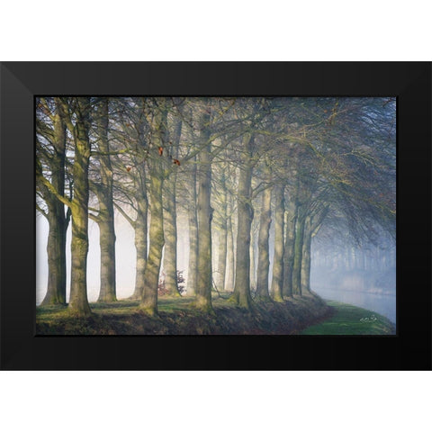 Standing Together Black Modern Wood Framed Art Print by Podt, Martin