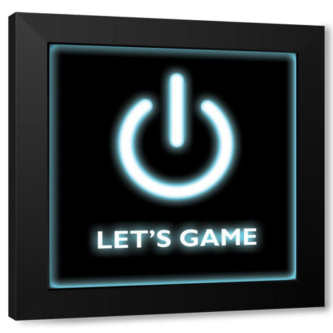 Lets Game Black Modern Wood Framed Art Print by Masey St. Studios