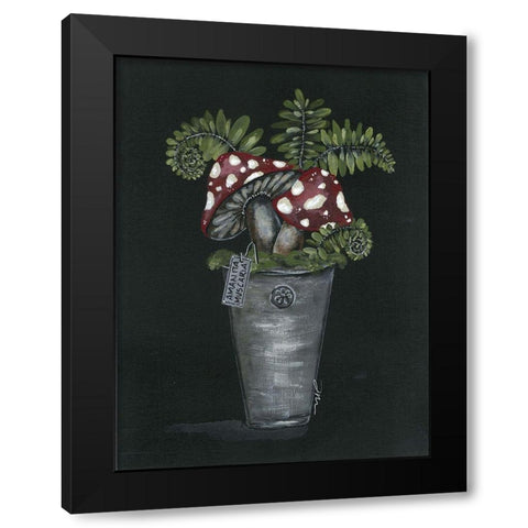 Toadstool Black Modern Wood Framed Art Print by Norkus, Julie