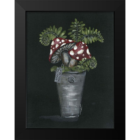 Toadstool Black Modern Wood Framed Art Print by Norkus, Julie