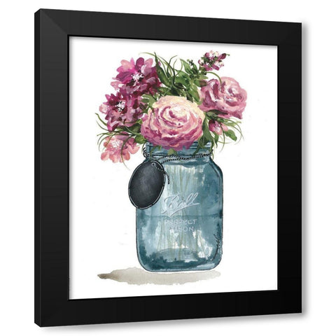 Stop to Smell the Flowers Black Modern Wood Framed Art Print by Norkus, Julie
