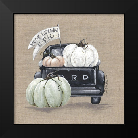 Pumpkin Truck Black Modern Wood Framed Art Print by Norkus, Julie