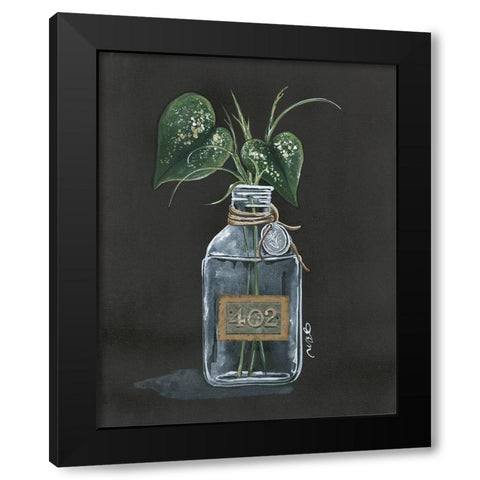 Philodendron Black Modern Wood Framed Art Print with Double Matting by Norkus, Julie