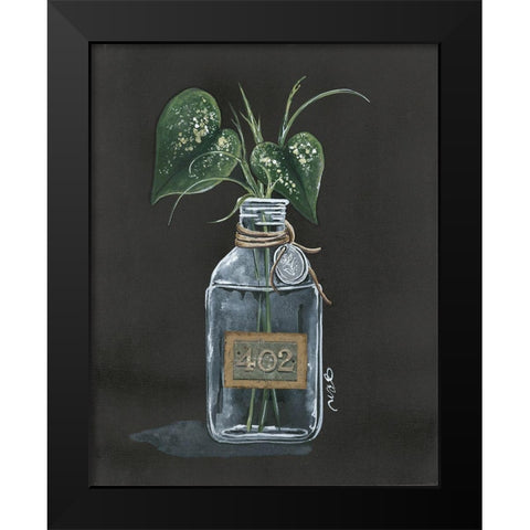 Philodendron Black Modern Wood Framed Art Print by Norkus, Julie