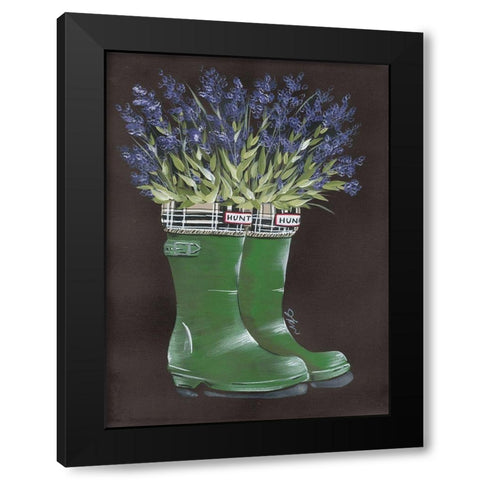 Rain, Rain Lavender Black Modern Wood Framed Art Print with Double Matting by Norkus, Julie