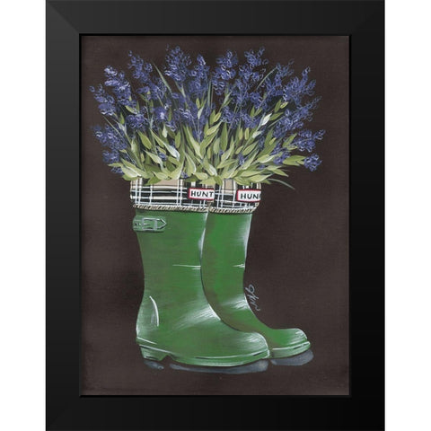 Rain, Rain Lavender Black Modern Wood Framed Art Print by Norkus, Julie