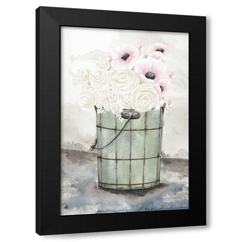 Ice Cream Bucket of Flowers    Black Modern Wood Framed Art Print by Norkus, Julie