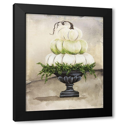 Triple Pumpkin Urn Black Modern Wood Framed Art Print with Double Matting by Norkus, Julie