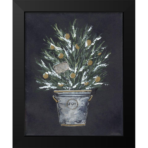 Winter Greens Bucket of Joy Black Modern Wood Framed Art Print by Norkus, Julie