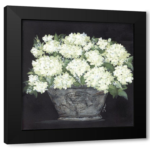 Snowball Hydrangea Pail Black Modern Wood Framed Art Print by Norkus, Julie
