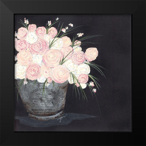 Ranunculus Spray Pink Black Modern Wood Framed Art Print by Norkus, Julie