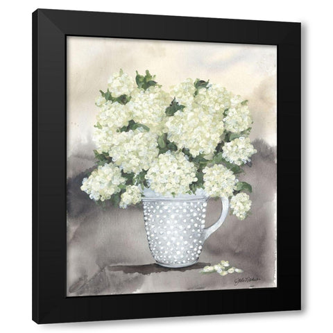 Hobnail Hydrangeas Black Modern Wood Framed Art Print with Double Matting by Norkus, Julie