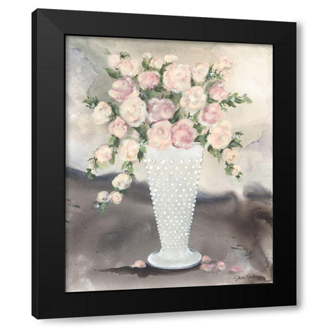 Hobnail Roses Black Modern Wood Framed Art Print by Norkus, Julie