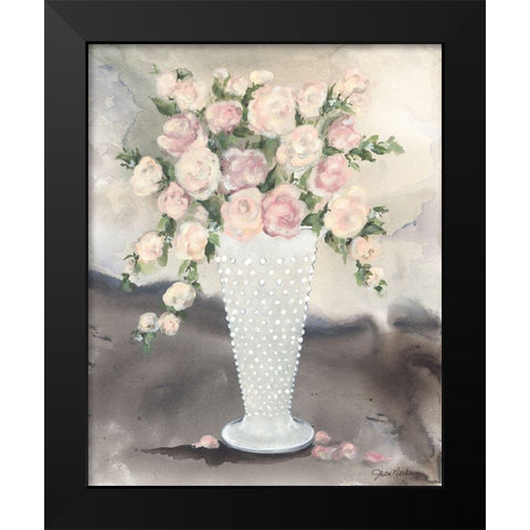 Hobnail Roses Black Modern Wood Framed Art Print by Norkus, Julie