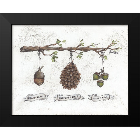Pinecone Acorn Study Black Modern Wood Framed Art Print by Norkus, Julie